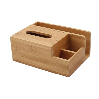 Customize Logo Bar Accessories Wood Bamboo Tissue Box Holder Cover